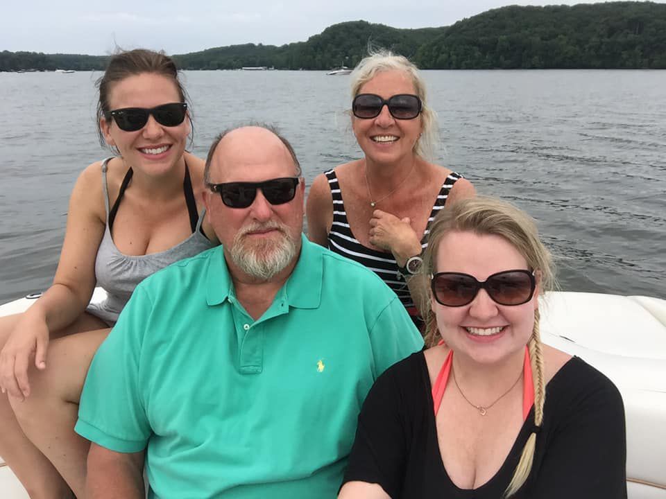 Johnsons on a boat